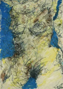 Acrylique sur papier froissé 1 - 60 x 44