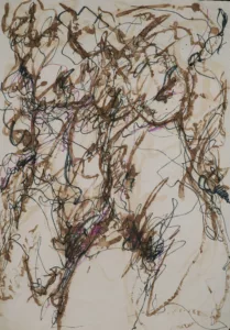 Acrylique sur papier froissé 2 - 60 x 44