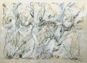 Acrylique sur papier froissé contrecollé 10 - 51 cm x 69 cm