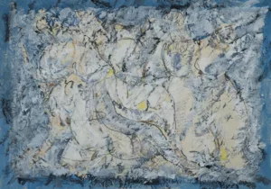 Acrylique sur papier froissé contrecollé 7 - 60 x 44