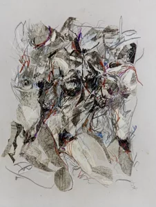 Collage et crayon 2 - 30 X 40