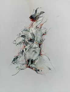 Collage et crayon 3 - 30 X 40