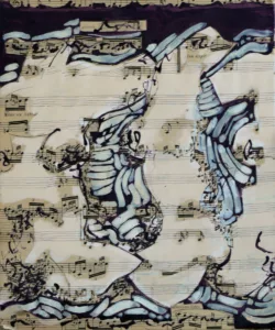 Musique 1 Collage et acrylique